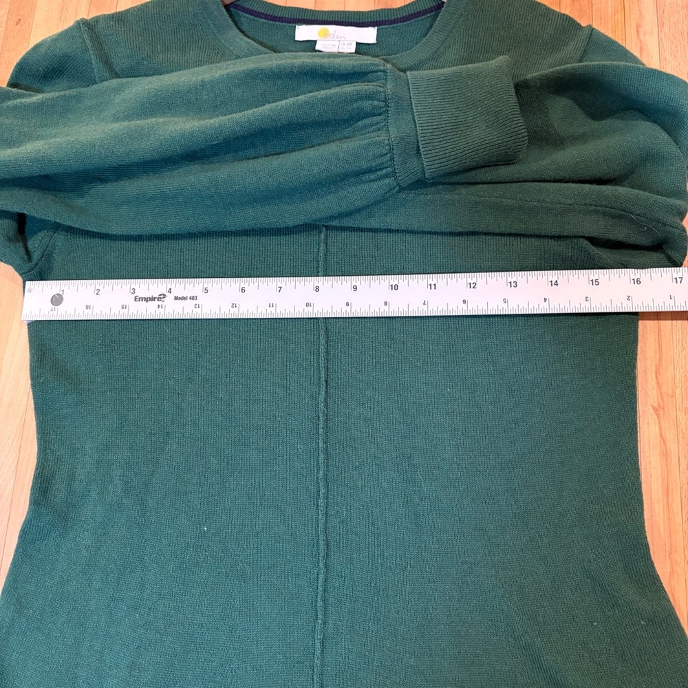 Boden Green Long Sleeve Knit Sweater Dress A-Line Size 2 Office Classic - Picture 5 of 6
